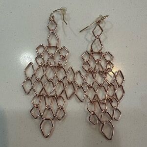 Rose gold plated drop earrings